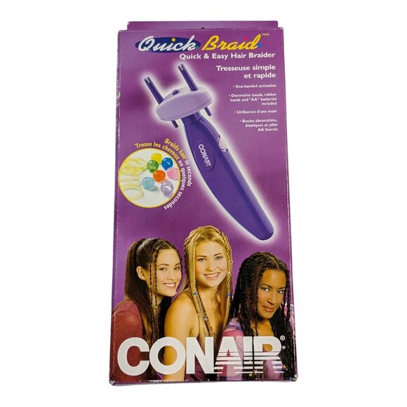 VTG 2001 Conair Quick Braid Quick & Easy Hair Braider Electric Tool WITH BOX - Picture 6 of 7